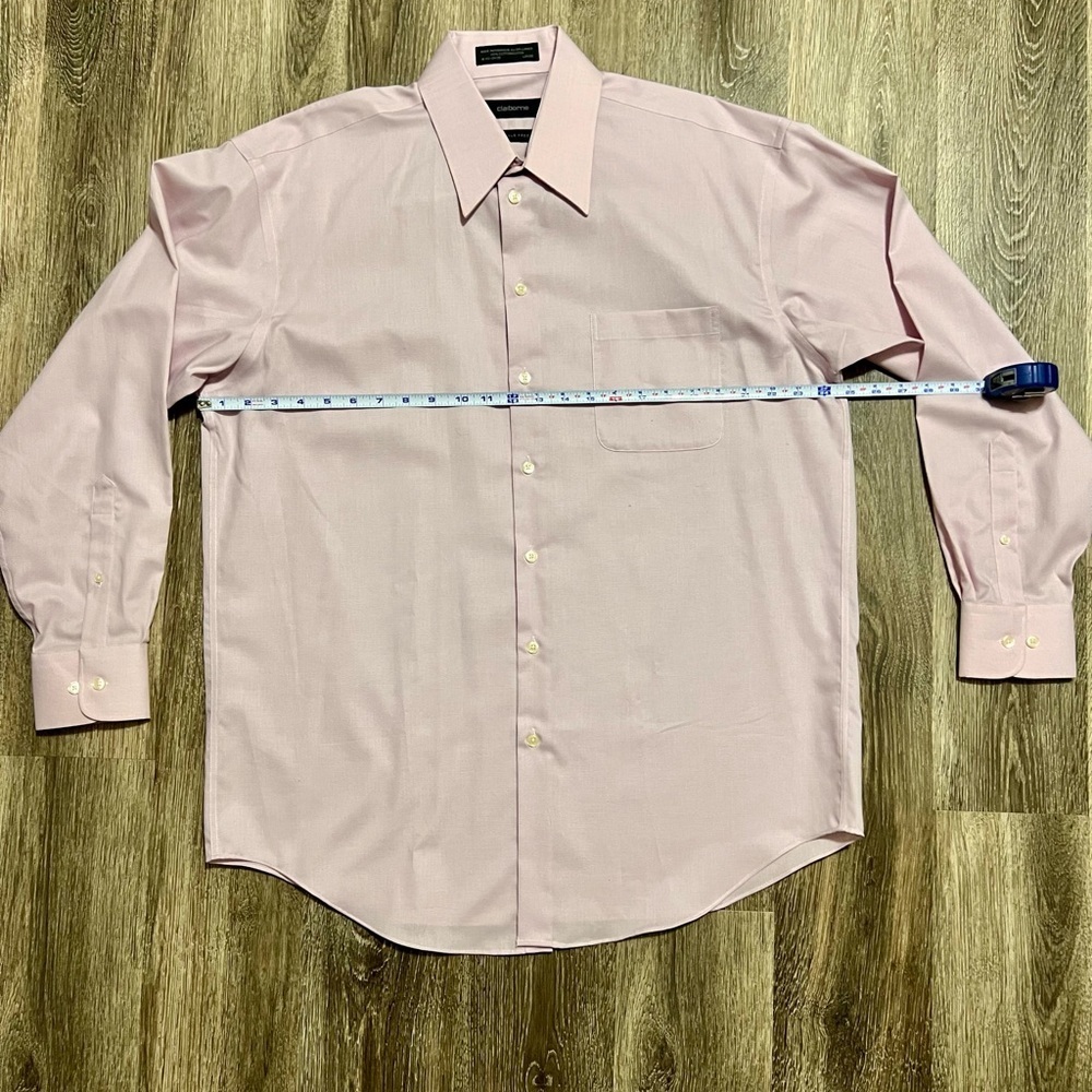 Set of 2 Claiborne Mens button down L/S shirt‎ sz: 16.5; 32/33; Large - Picture 5 of 11